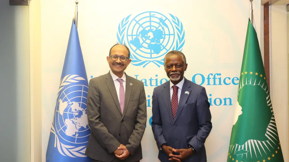 UNOAU SRSG meets UNDRR SRSG to discuss disaster risk reduction and early warning in Africa