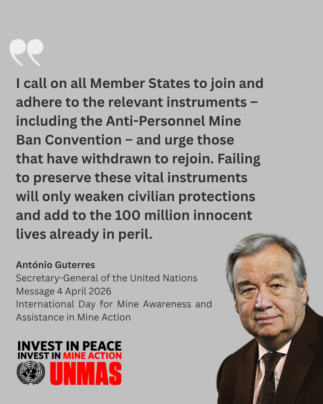 Mine Action Day SG message Sg Message Mine action Day
